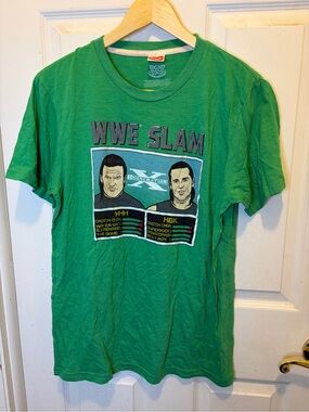 WWE Slam D-Generation X HHH vs HBK Green Short Sleeve Graphic Tee